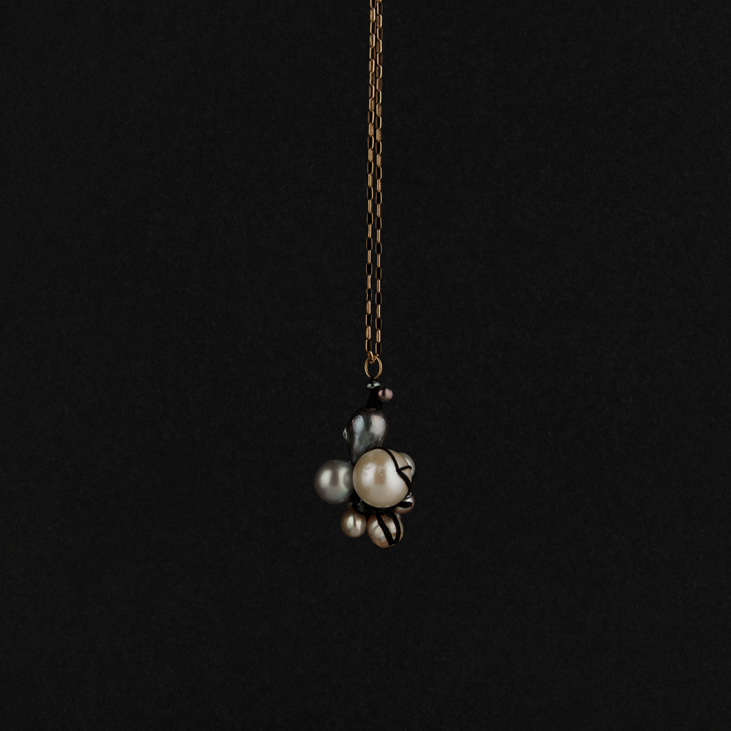 Grey + Cream Pearl Cluster Charm