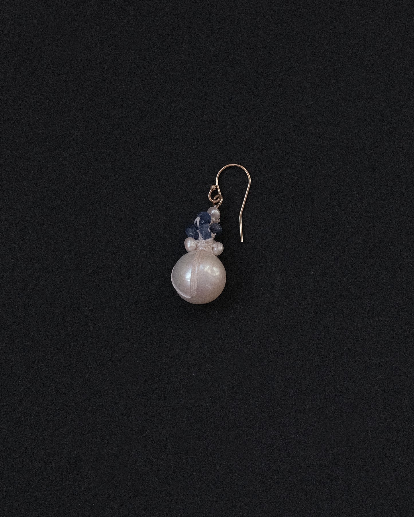 Large Pearl Sapphire Cluster Earring