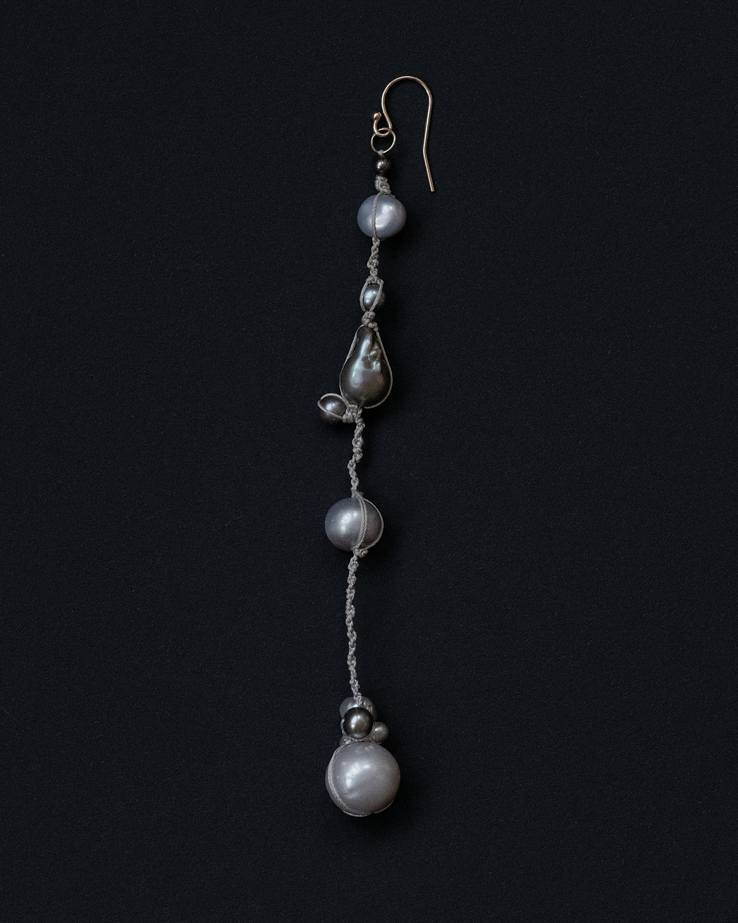 Long Grey Pearl Earring
