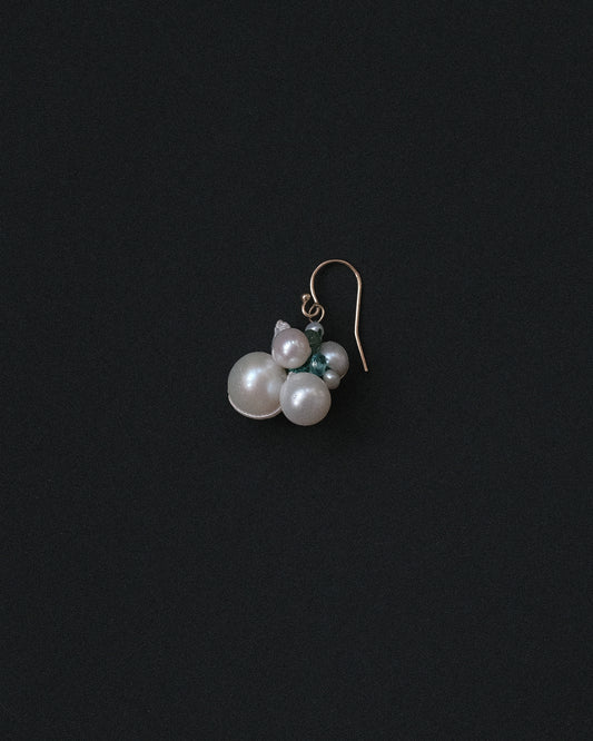 Pearl Emerald Earring Cluster