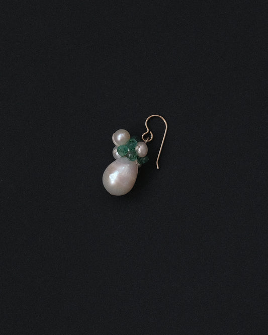 Pearl Emerald Earring Teardrop