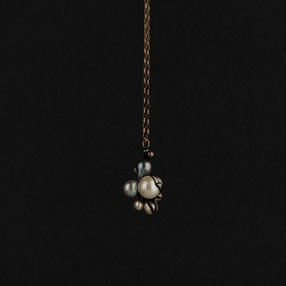 Grey + Cream Pearl Cluster Charm