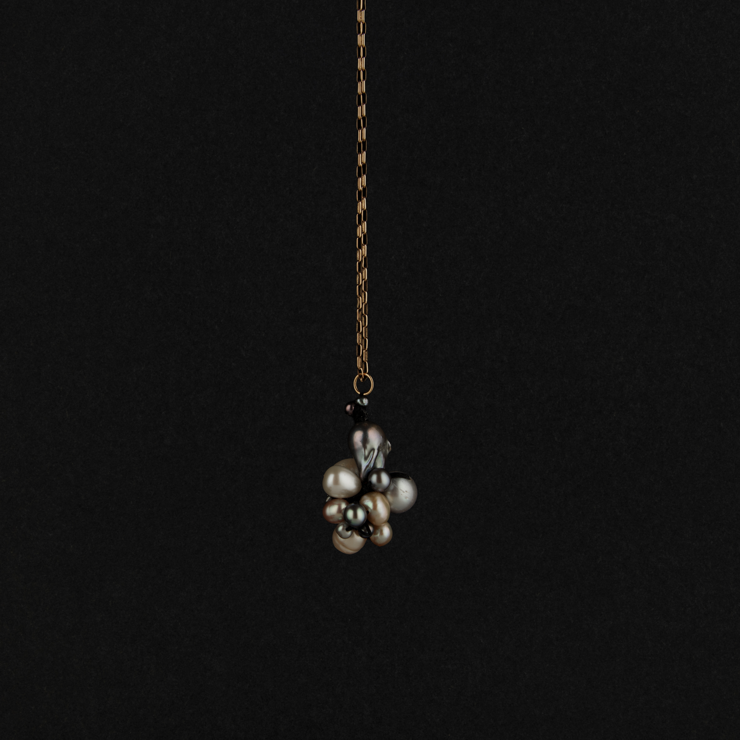 Grey + Cream Pearl Cluster Charm