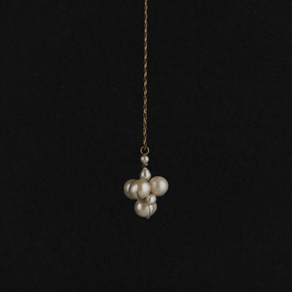 Grey Pearl Cluster Charm