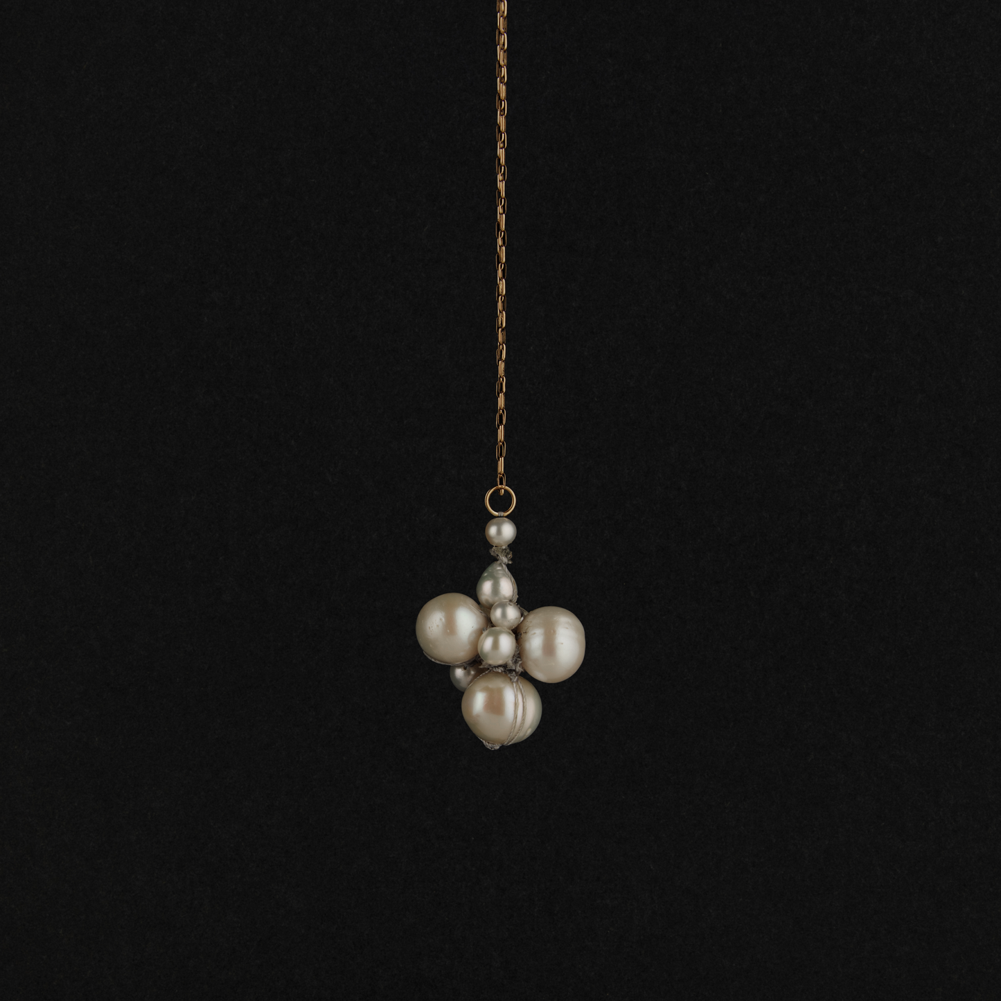 Grey Pearl Cluster Charm