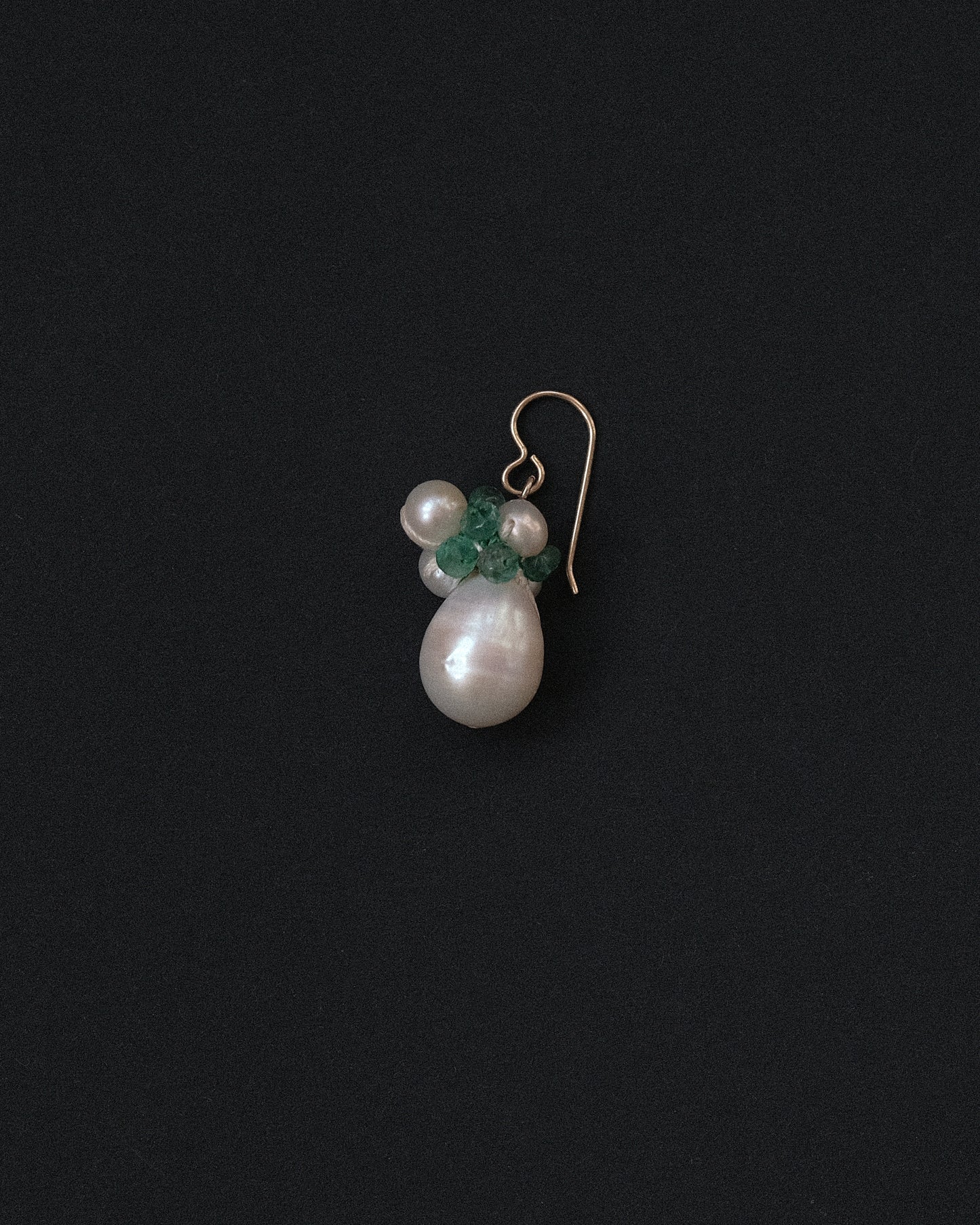 Big Pearl Emerald Earring