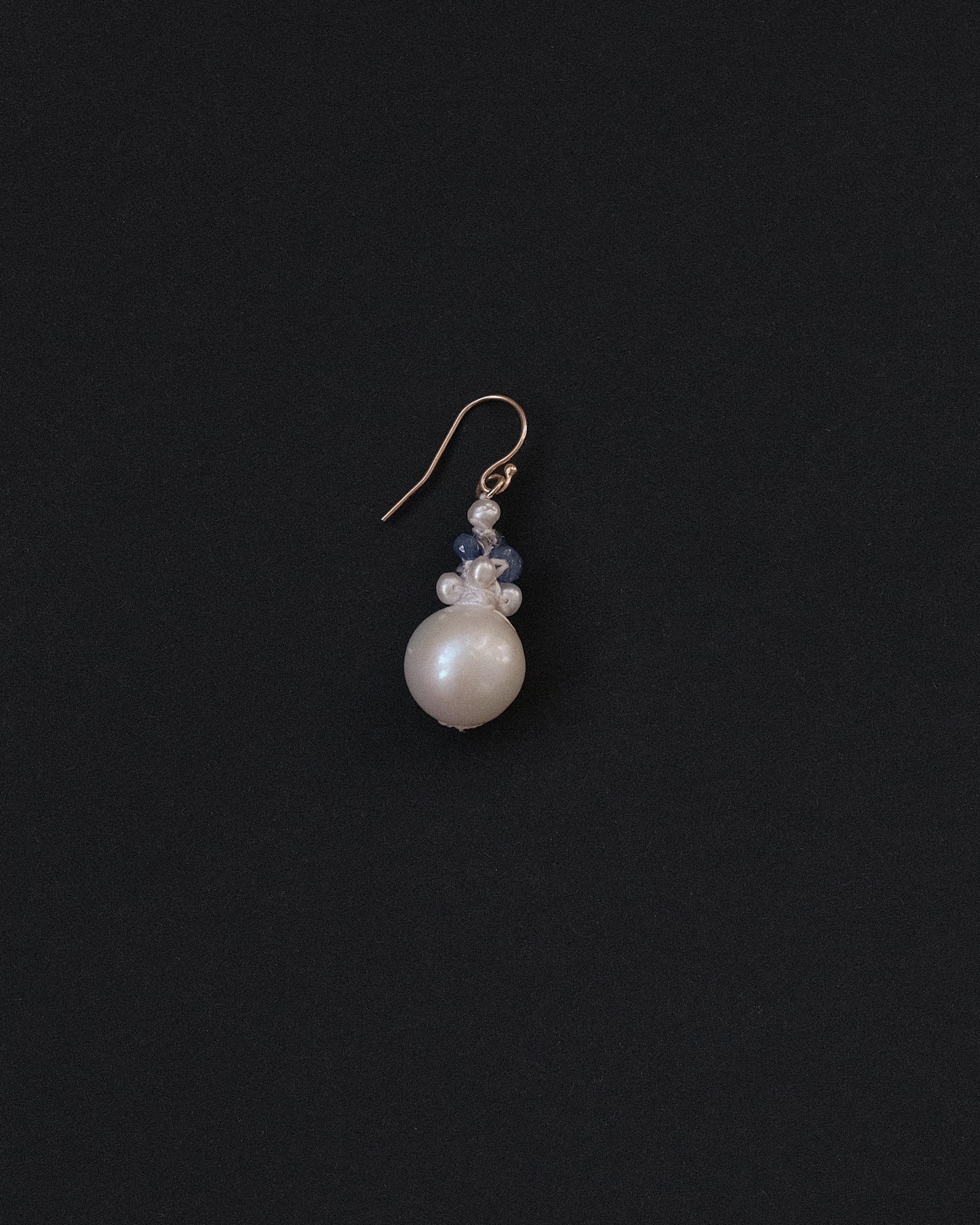 Large Pearl Sapphire Cluster Earring
