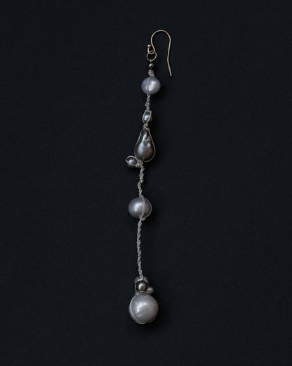 Long Grey Pearl Earring