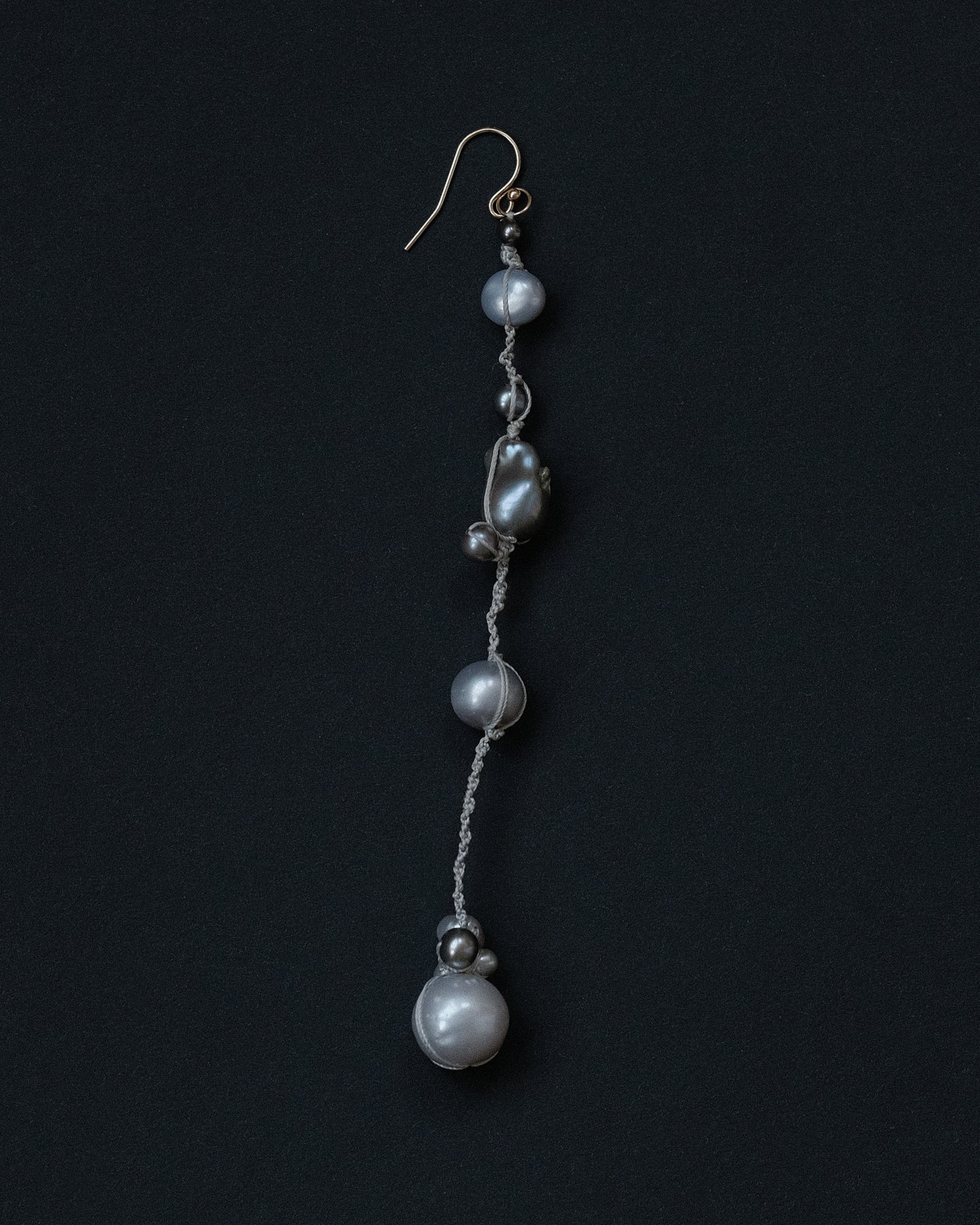 Long Grey Pearl Earring
