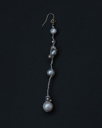 Long Grey Pearl Earring