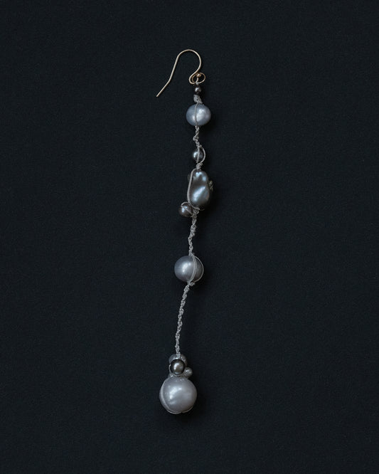 Long Grey Pearl Earring