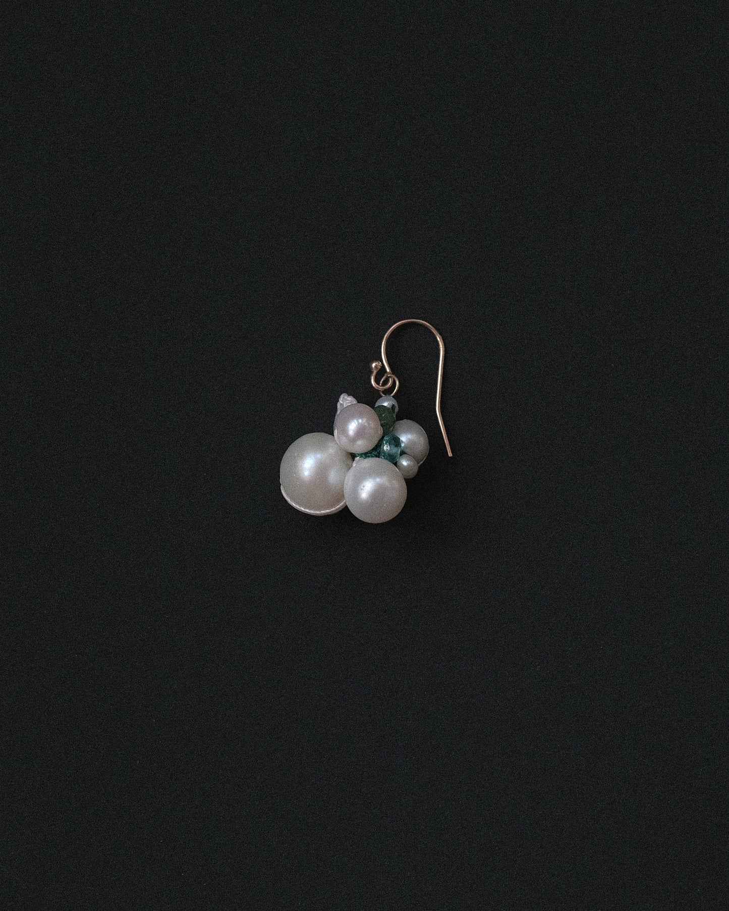 Pearl Emerald Earring Cluster