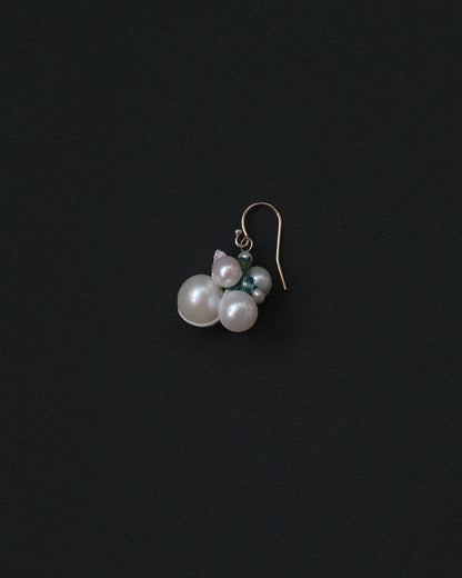 Pearl Emerald Earring Cluster
