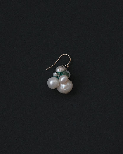 Pearl Emerald Earring Cluster
