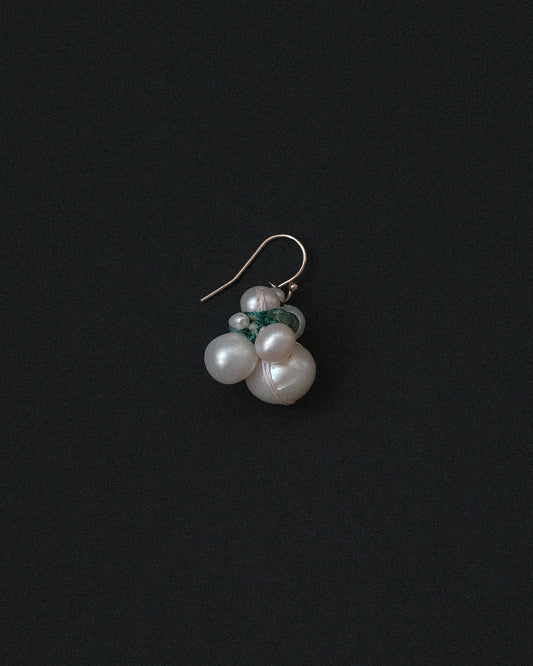 Pearl Emerald Earring Cluster