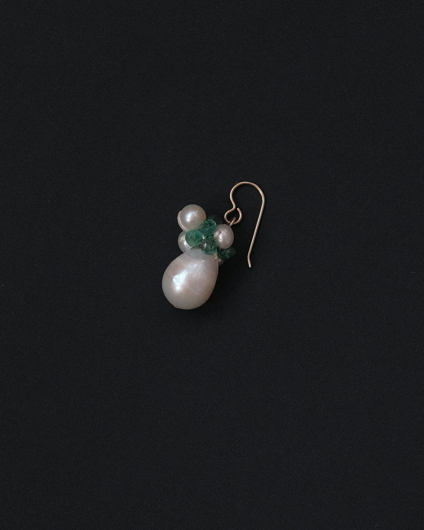 Pearl Emerald Earring Teardrop