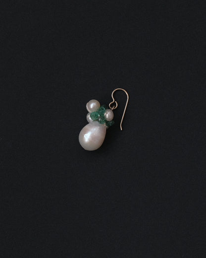 Pearl Emerald Earring Teardrop