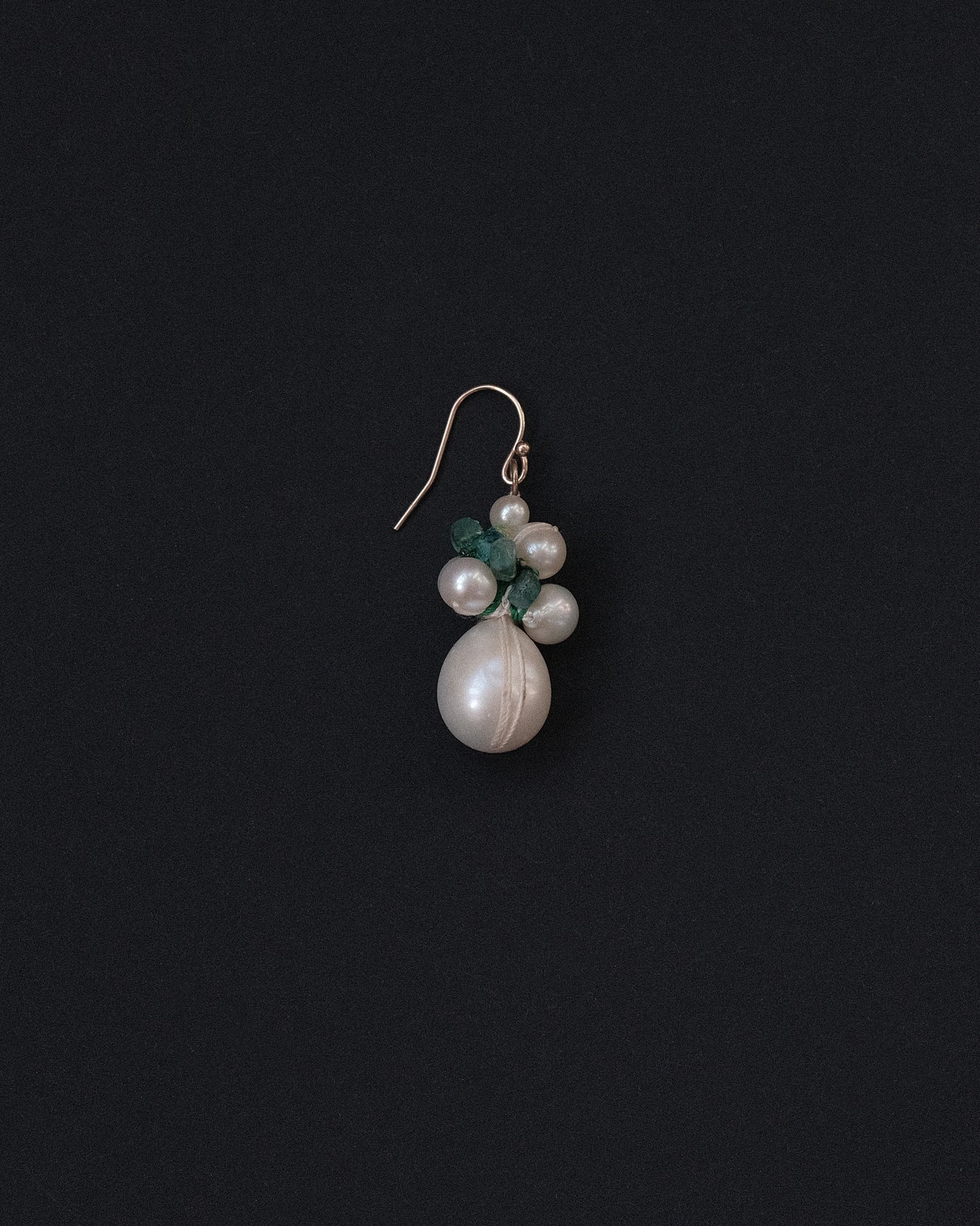 Pearl Emerald Earring Teardrop