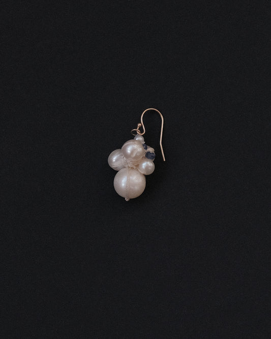 Sapphire Pearl Cluster Earring