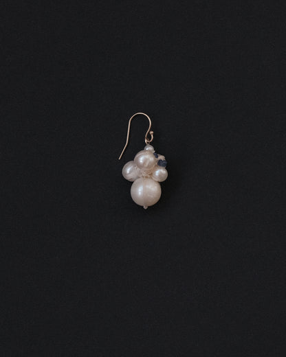 Sapphire Pearl Cluster Earring