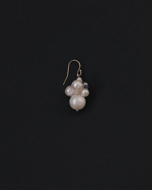 Sapphire Pearl Cluster Earring